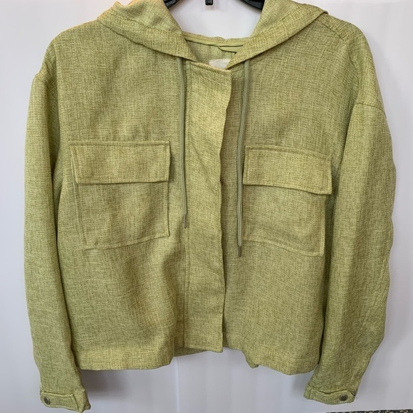 Avec Les Filles Lightweight Hooded Jacket Size Large Celery Green. - Picture 1 of 4